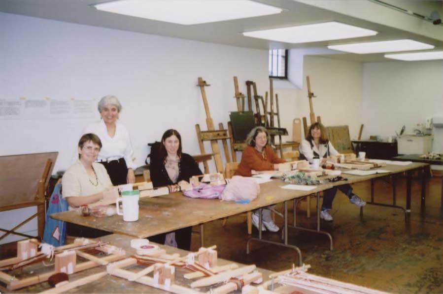 Students in the Bedouin Weaving workshop
